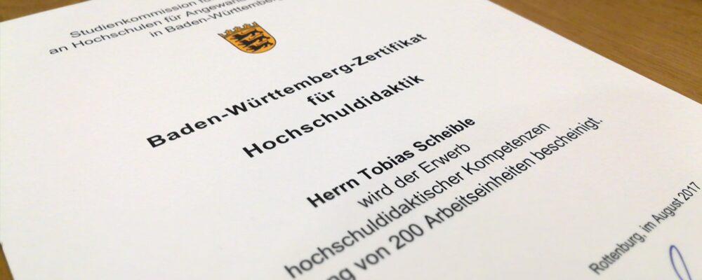 Baden-Württemberg-Zertifikat für Hochschuldidaktik