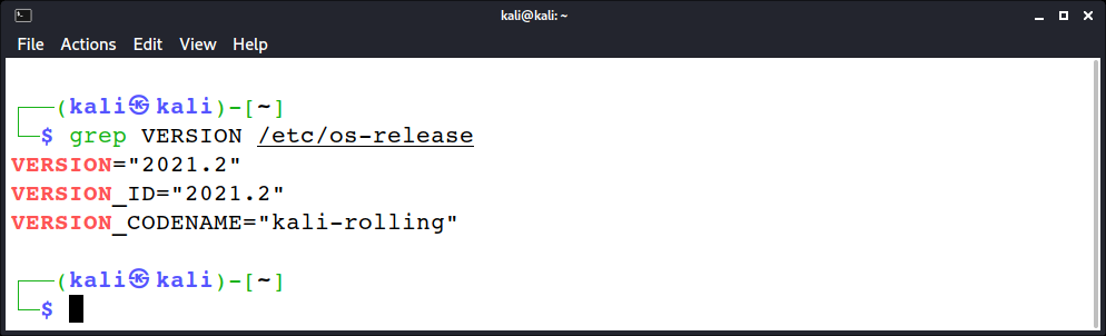 Aktuelle Kali Linux Version