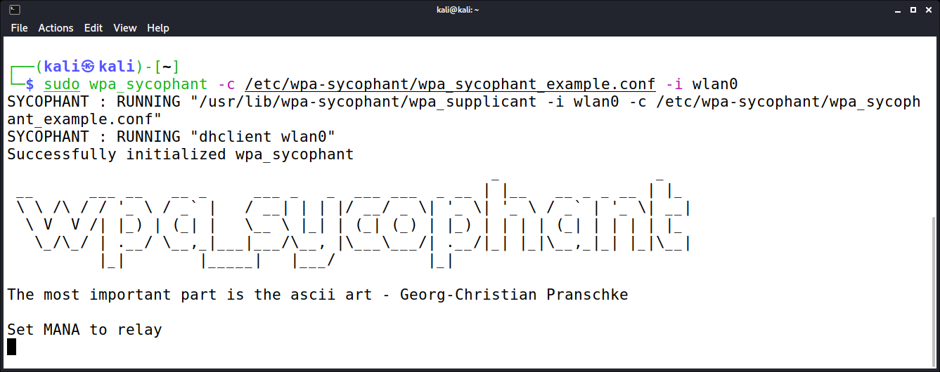 WPA_Sycophant Anwendung unter Kali Linux