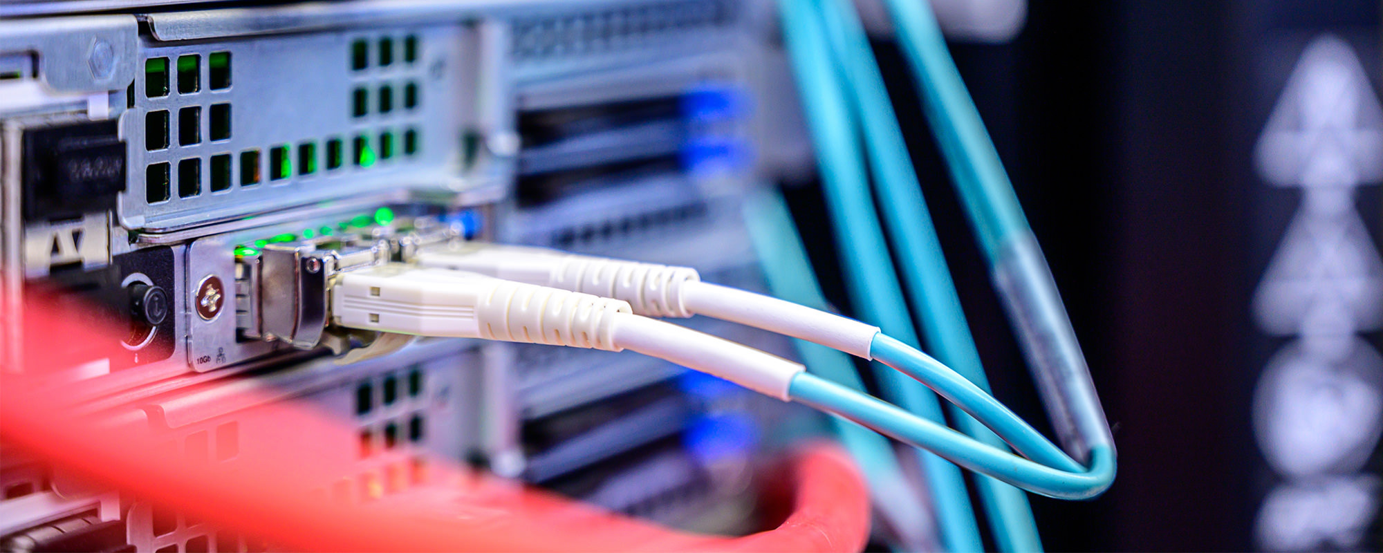 Netzwerk Switch mit eingestecktem Kabel im Bereich Netzsicherheit